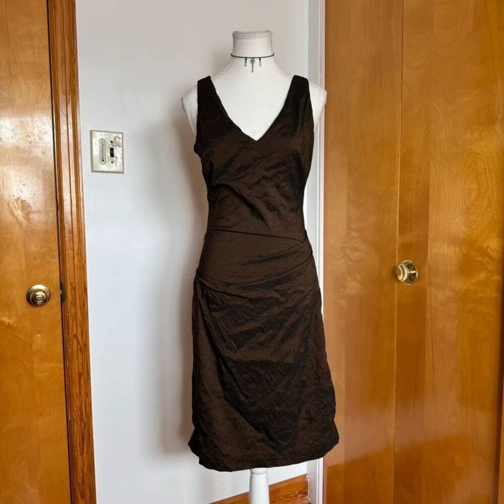 vintage y2k metallic brown mini dress